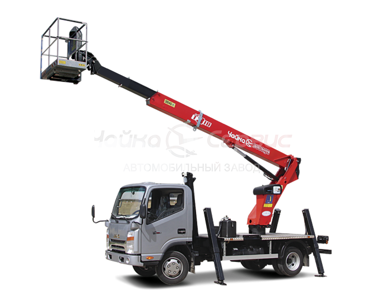 Автогидроподъёмник телескопический (стрела над кабиной) JAC N80 с АГП Чайка T320