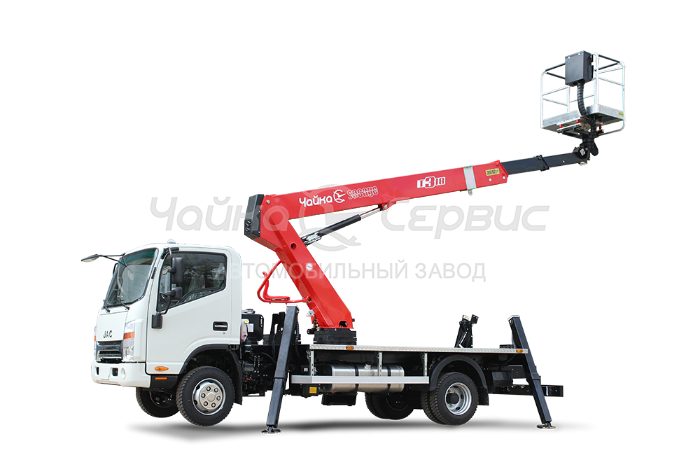 Автогидроподъёмник телескопический (стрела за кабиной) JAC N90 с АГП Чайка TRL318