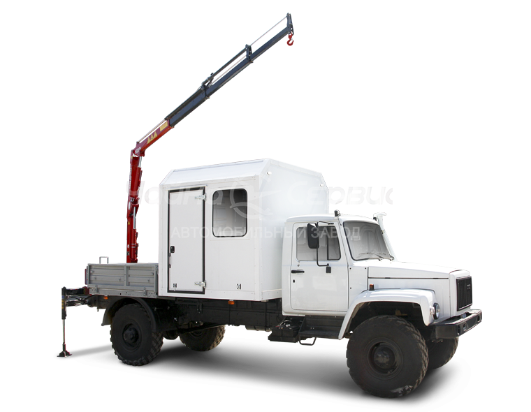 Кран-манипулятор ГАЗ-33088 фургон с КМУ Чайка NR на заднем свесе